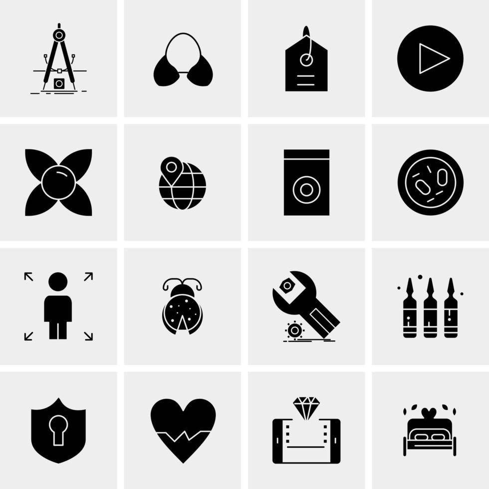 16 iconos de negocios universales vector ilustración de icono creativo para usar en proyectos relacionados con la web y dispositivos móviles