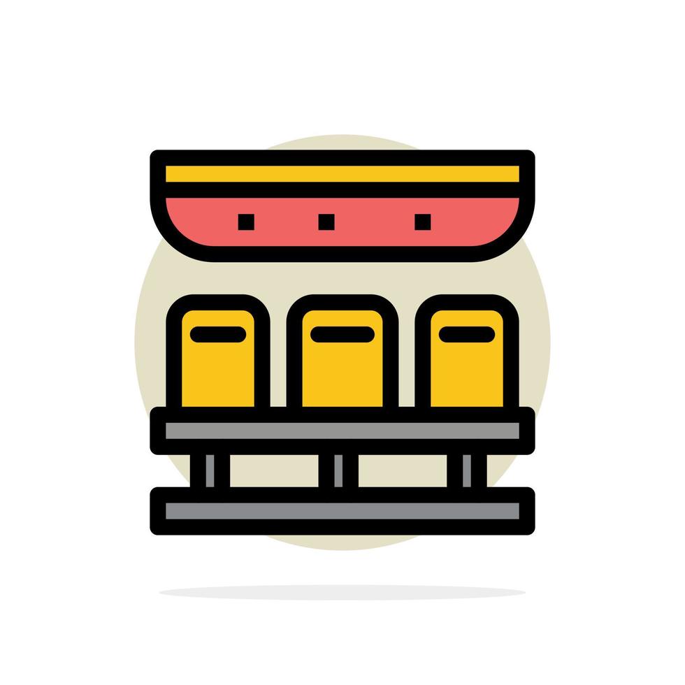 Seats Train Transportation Travel Abstract Circle Background Flat color Icon vector