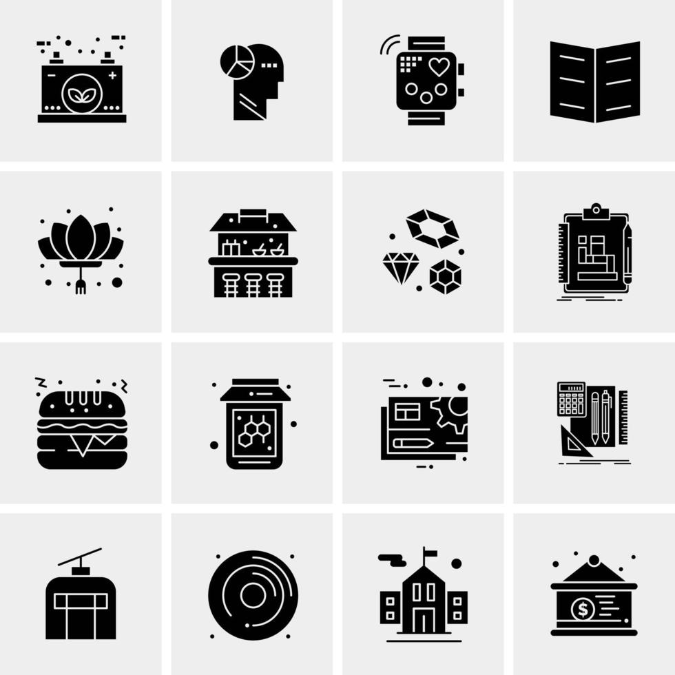 16 iconos de negocios universales vector ilustración de icono creativo para usar en proyectos relacionados con la web y dispositivos móviles