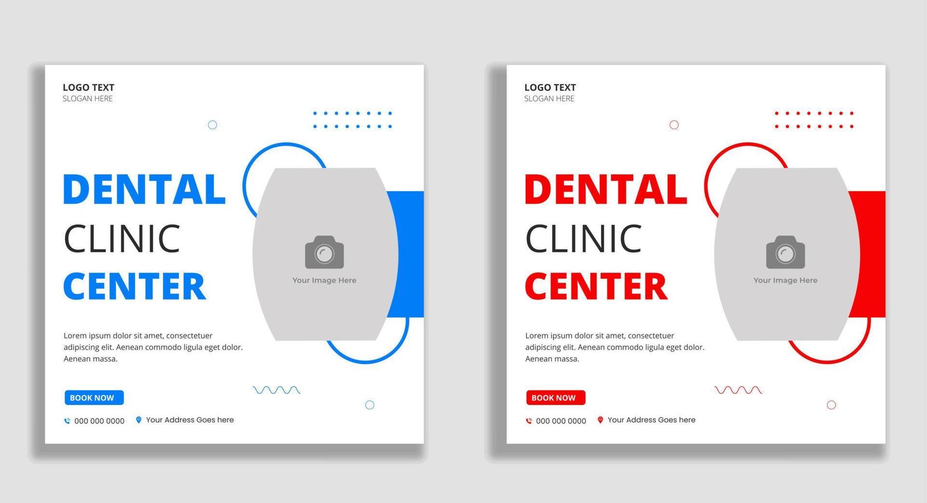 Dental clinic center social media post banner template vector