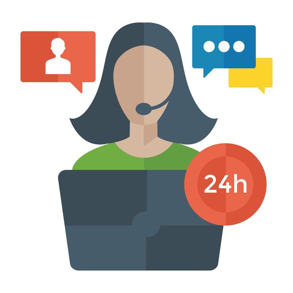 24 hour support 14749913 vector art at vecteezy