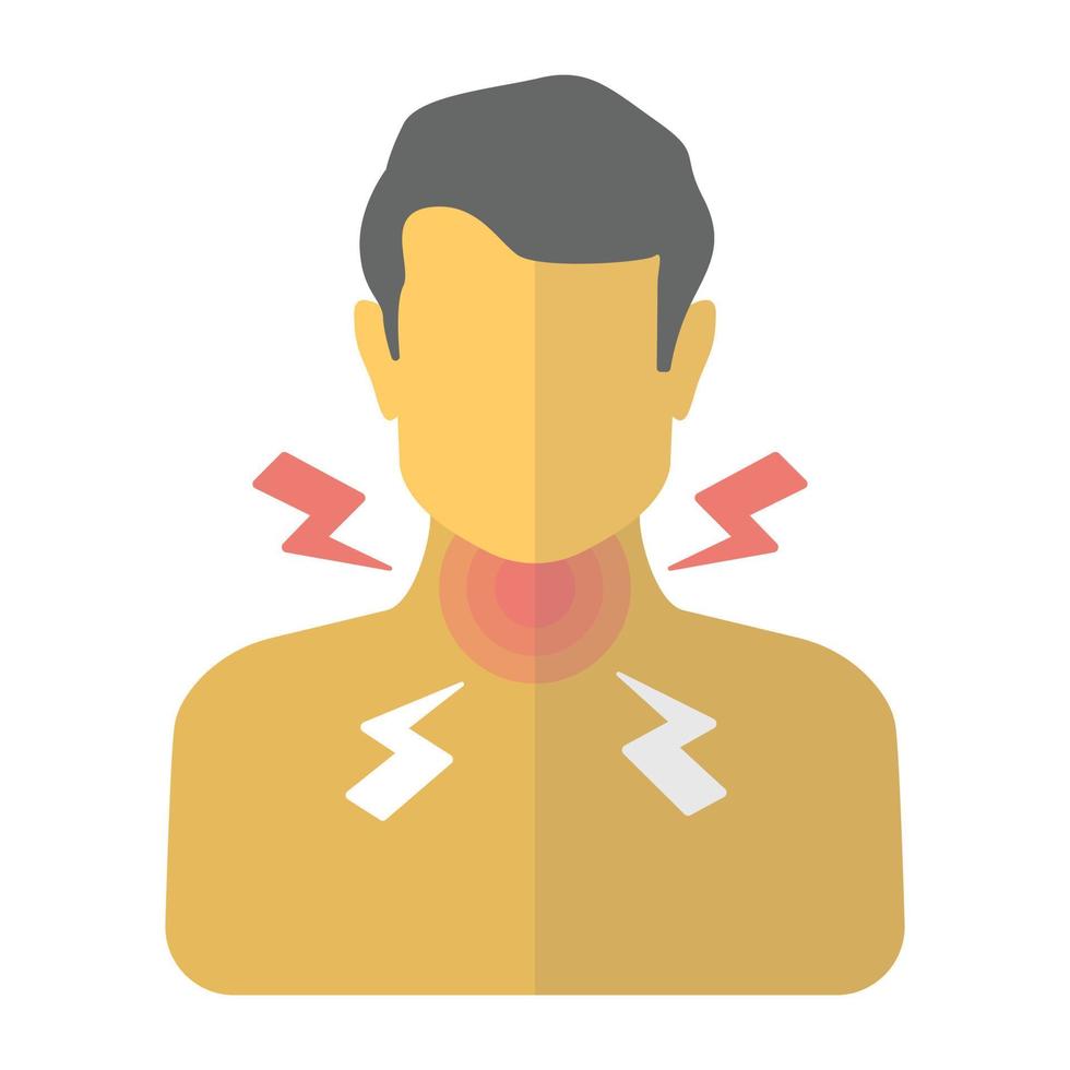 Trendy Throat Pain vector