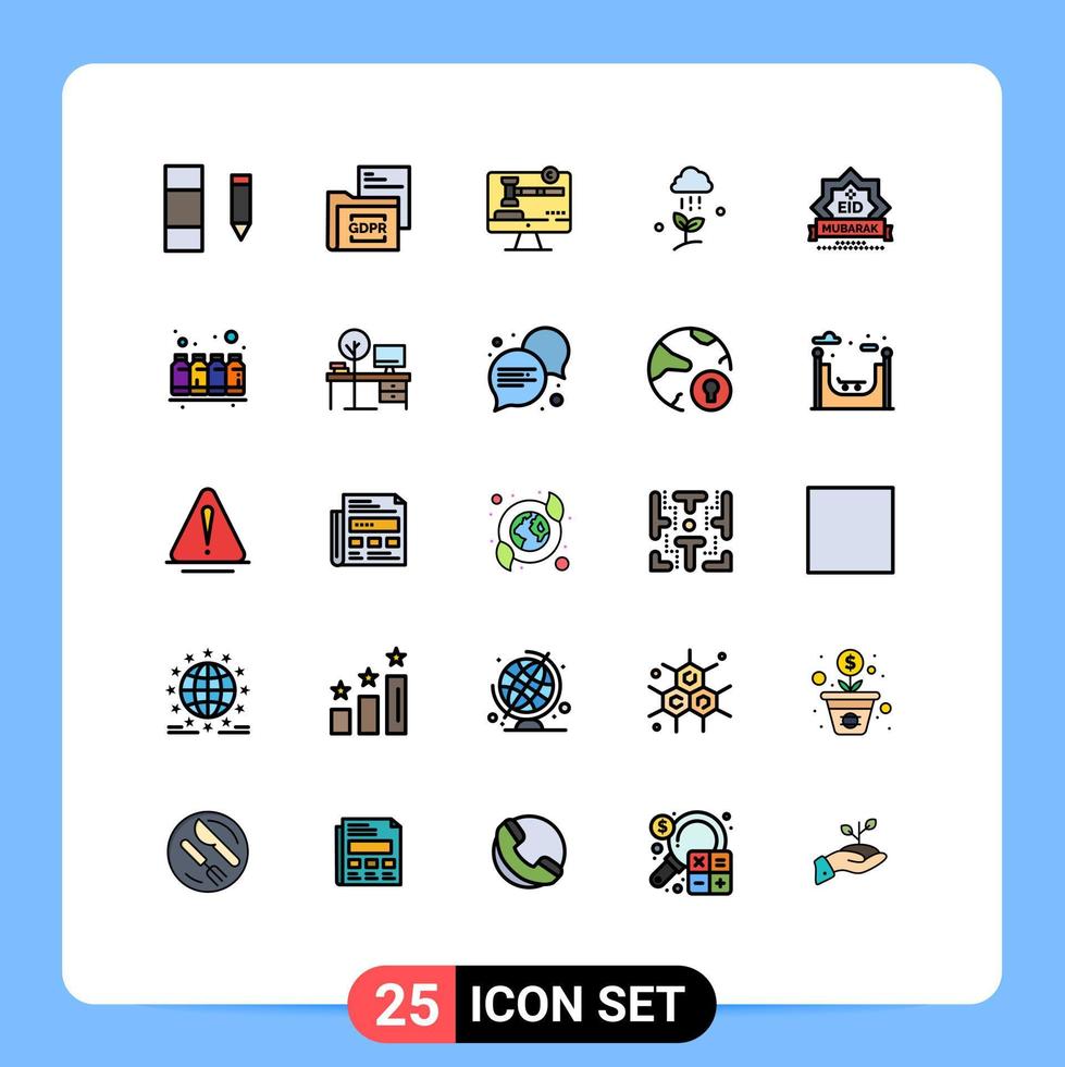 25 Creative Icons Modern Signs and Symbols of eid spring copy right nature cloud rain Editable Vector Design Elements