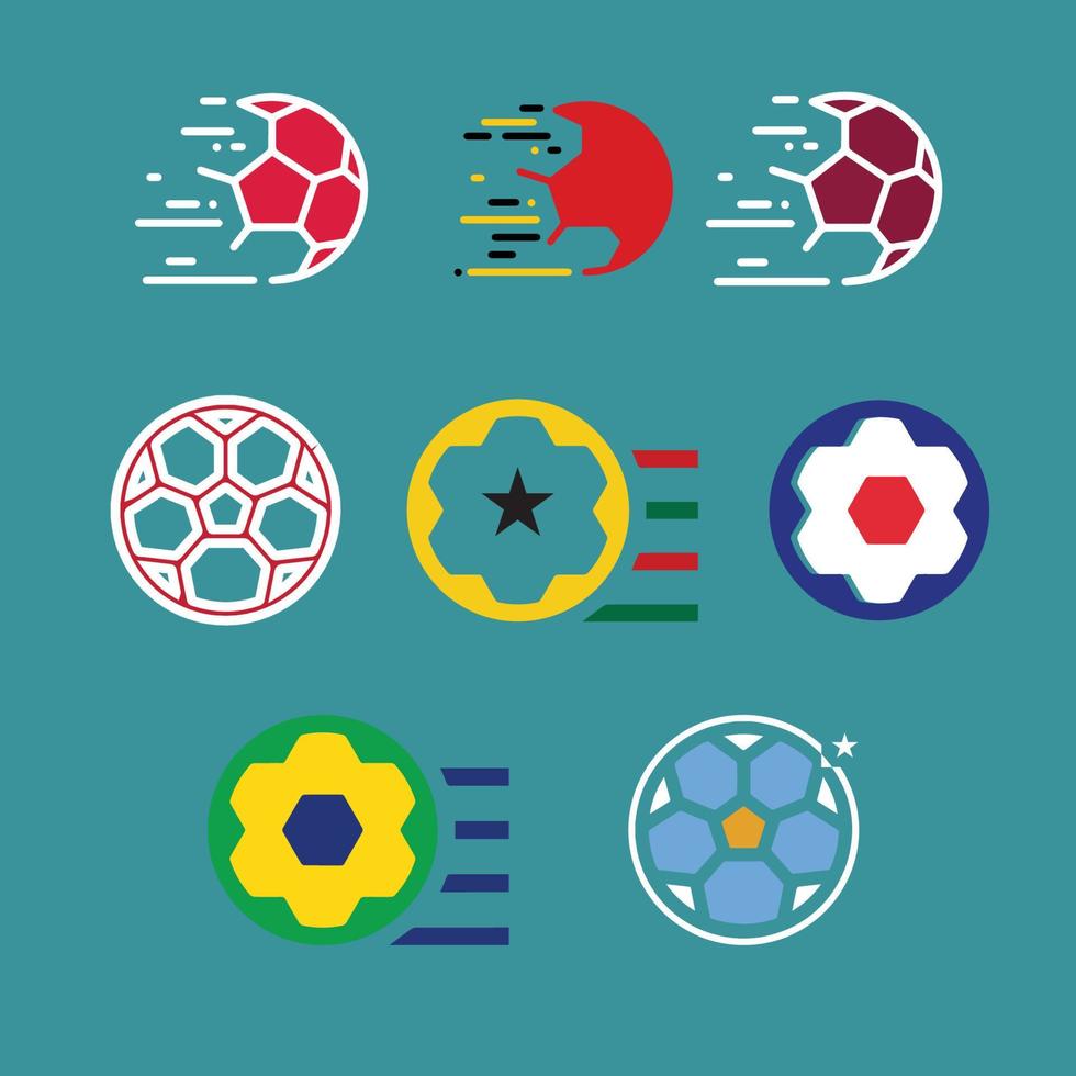 conjunto de iconos de futbol vector