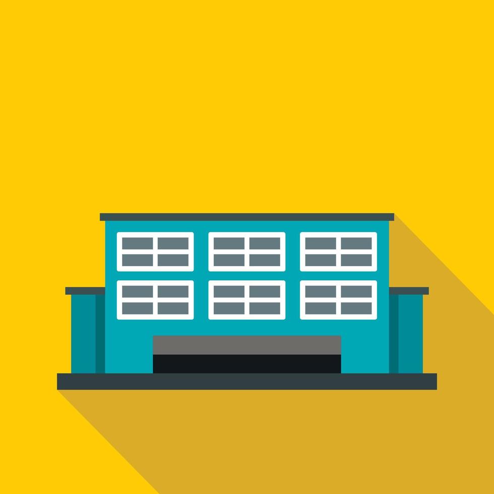 Manufacturing factory building icon, flat style vector