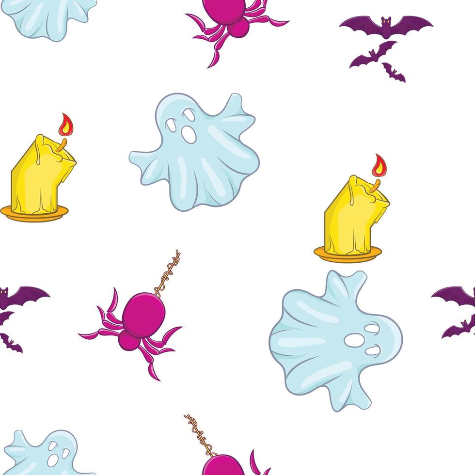 Scary Halloween pattern, cartoon style vector