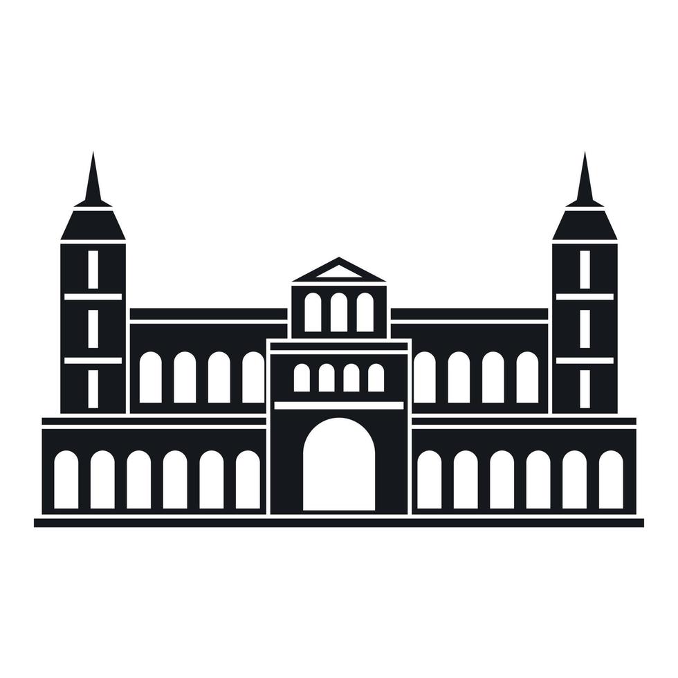 icono del castillo, estilo simple vector