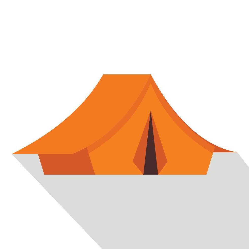 Yellow tent icon, flat style vector