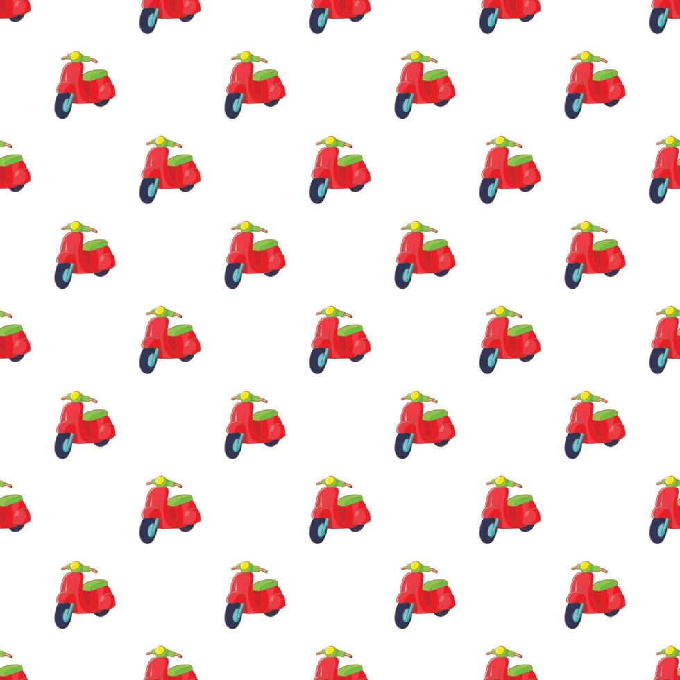 Scooter pattern, cartoon style vector