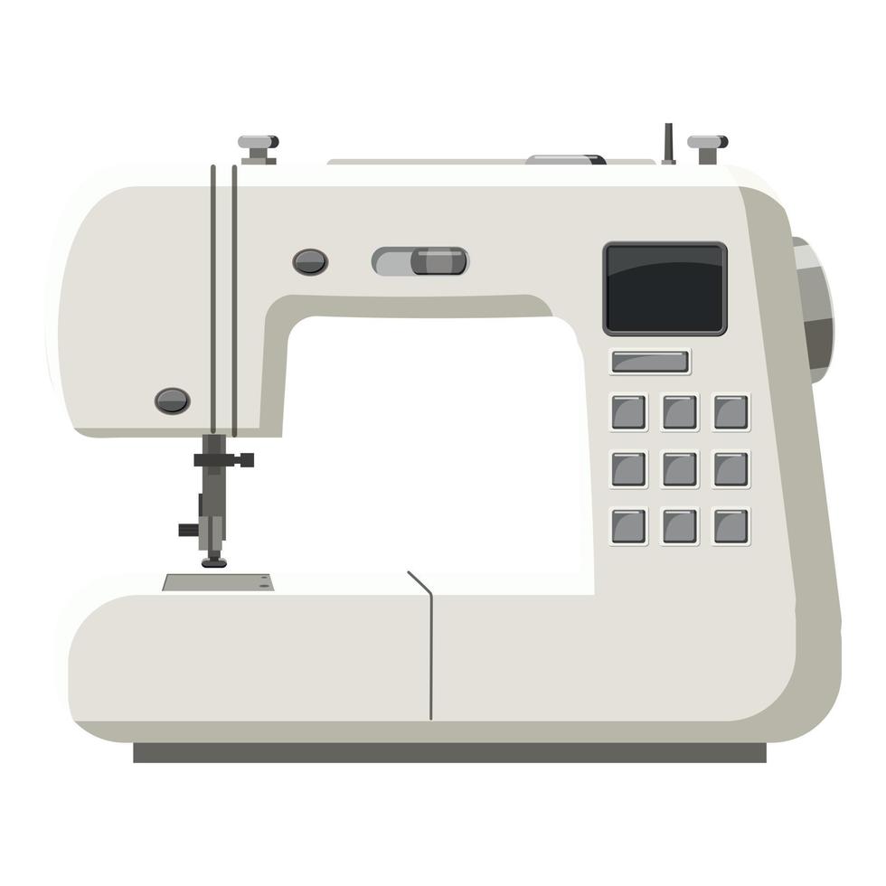 Sewing machine icon, cartoon style vector