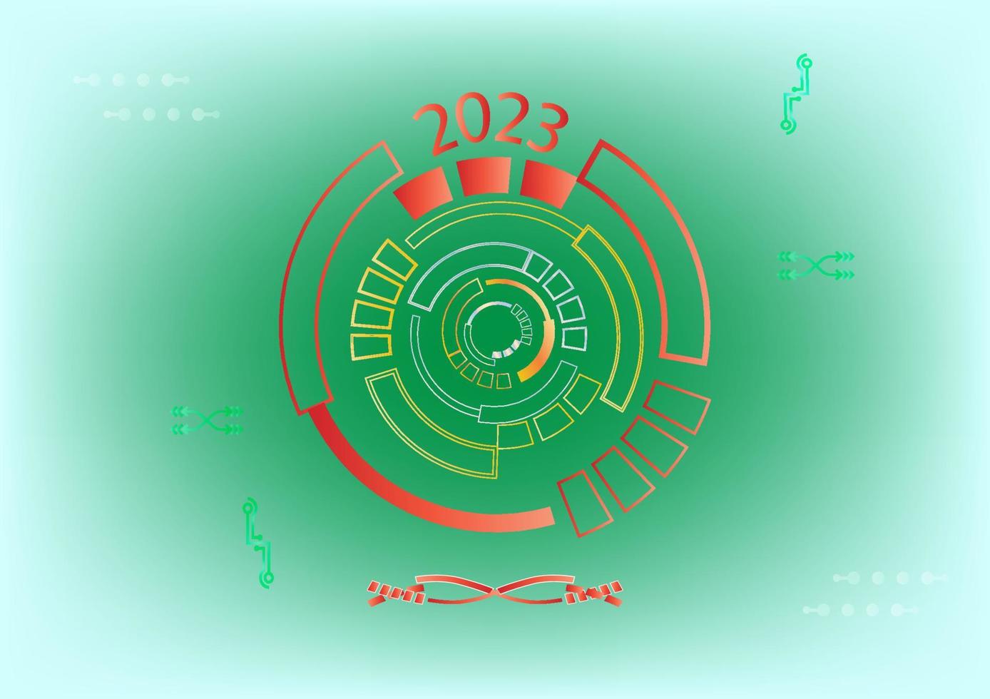 Happy new year 2023 internet online network communication technology futuristic abstract background vector illustration