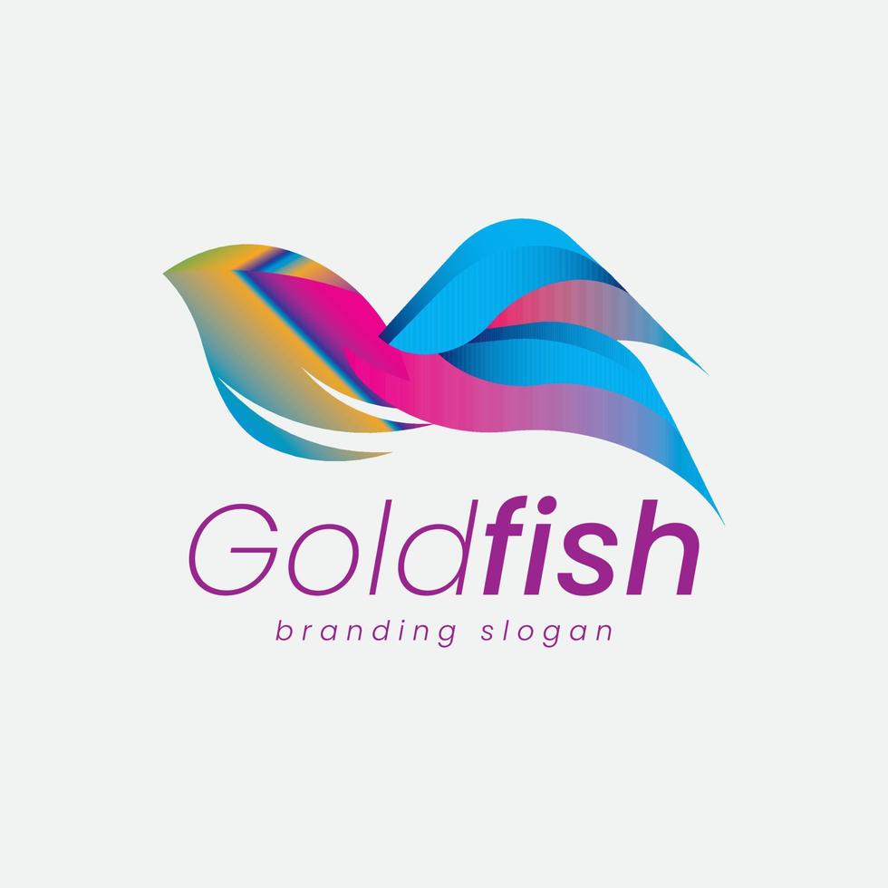 Aquarium Goldfish and Beautiful Sea Fish Logo vector