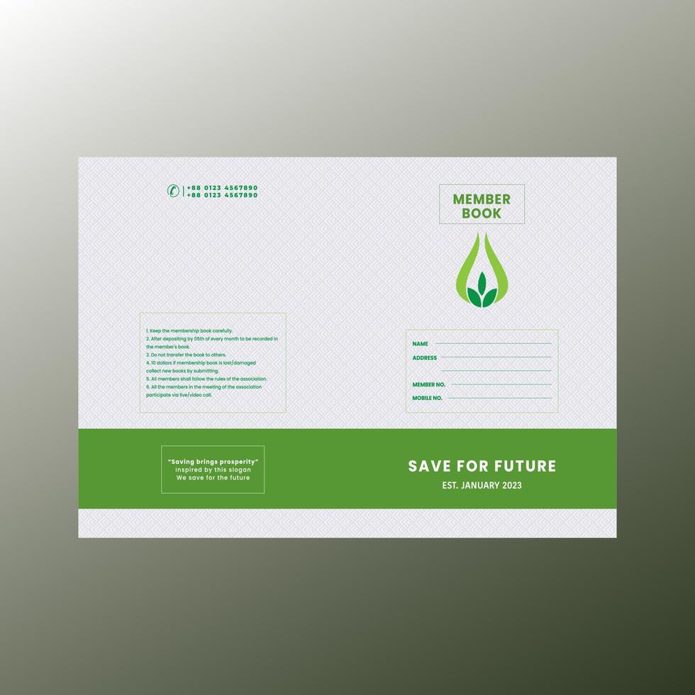 Member Policy Book Cover Template vector