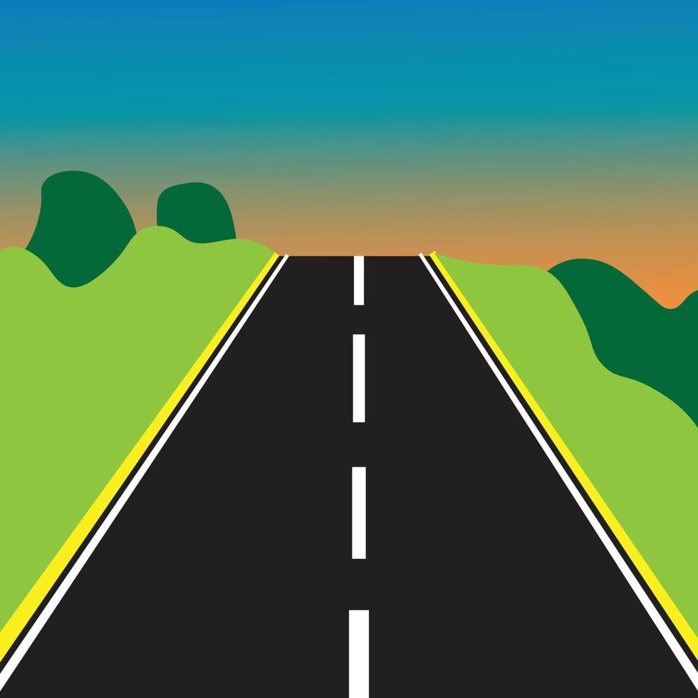 road in the sunset vector