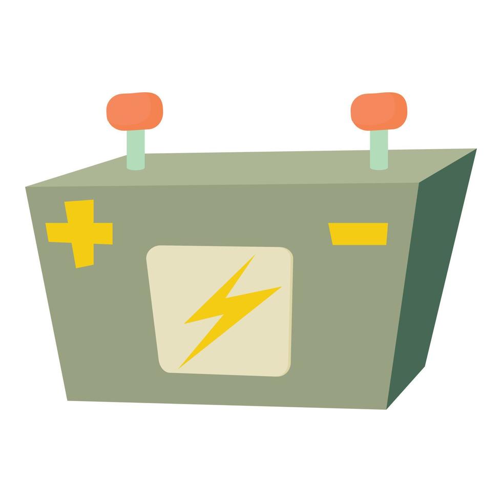 Car battery icon, cartoon style vector