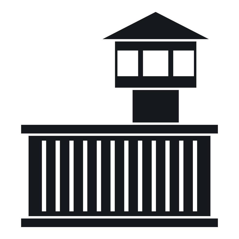 Prison tower icon, simple style vector