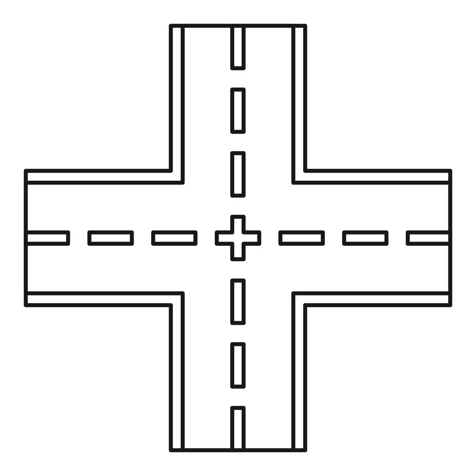 Crossing road icon, outline style vector