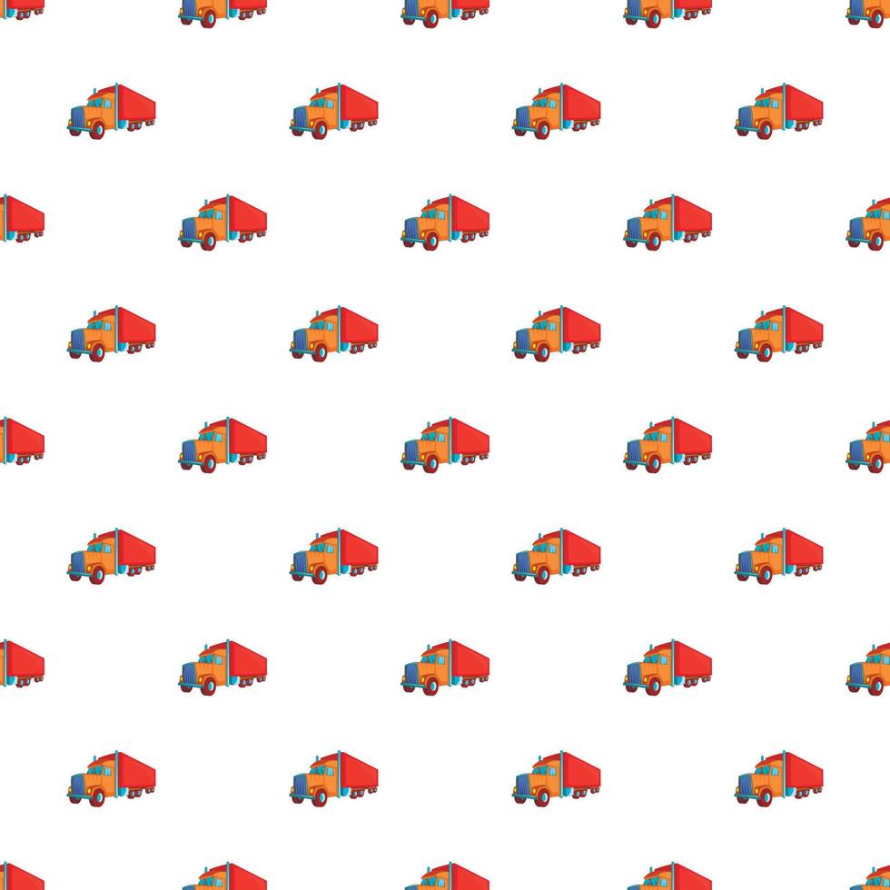 Trailer truck pattern, cartoon style vector