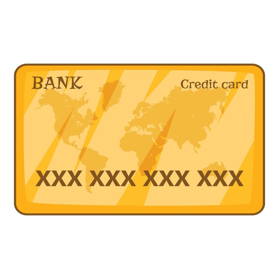 Credit card icon, cartoon style vector