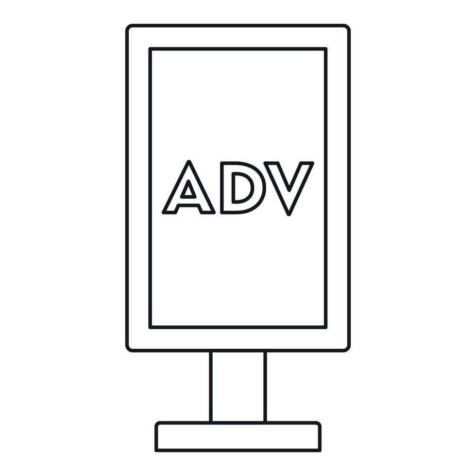 Advertising stand icon, outline style vector