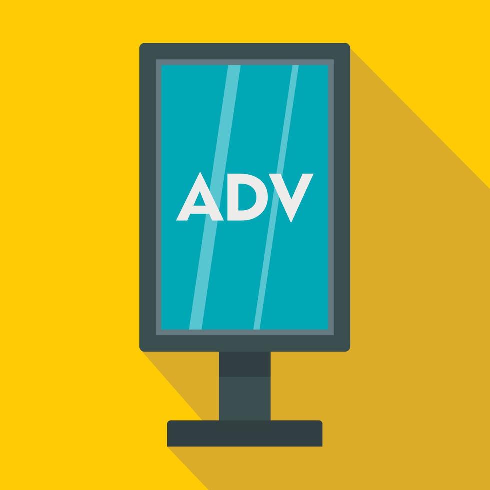 Advertising stand icon, flat style vector