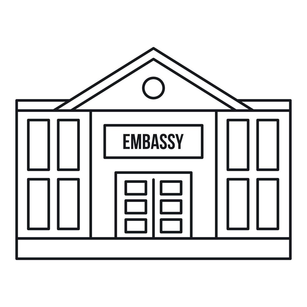 Embassy icon, outline style vector