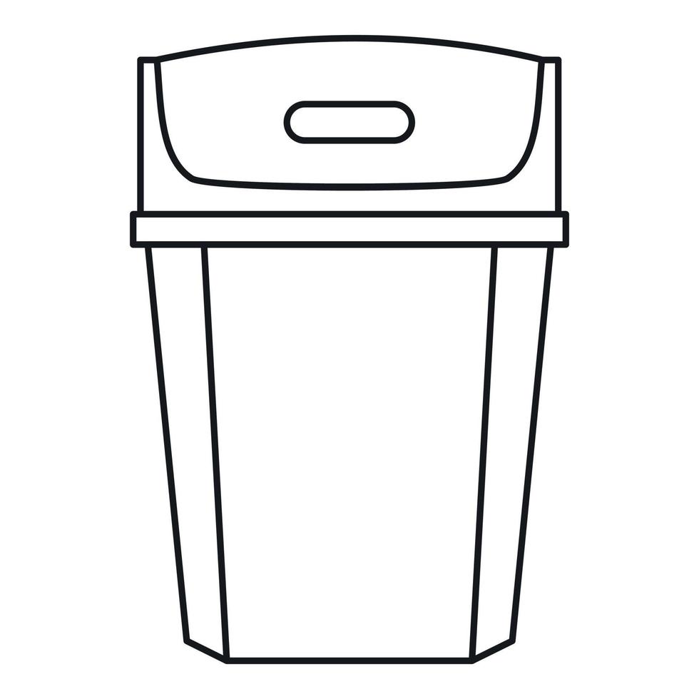 Big trashcan icon, outline style vector