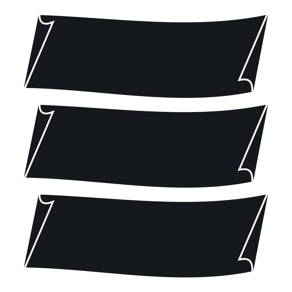 Three banners icon, simple style vector