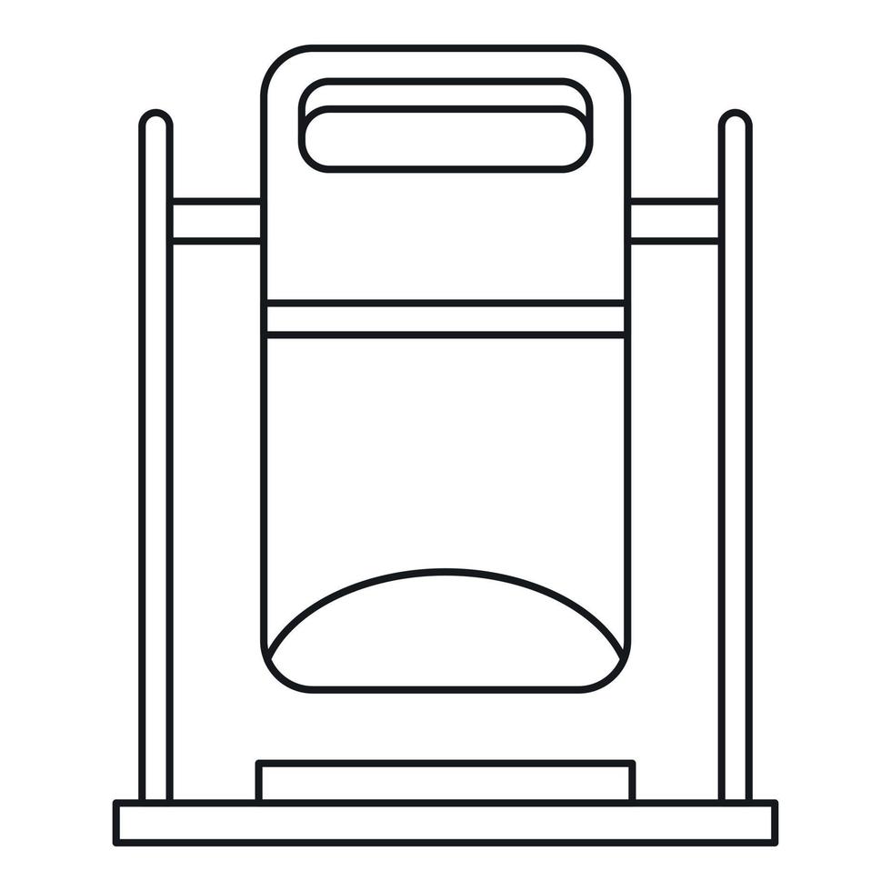 Swinging trashcan icon, outline style vector