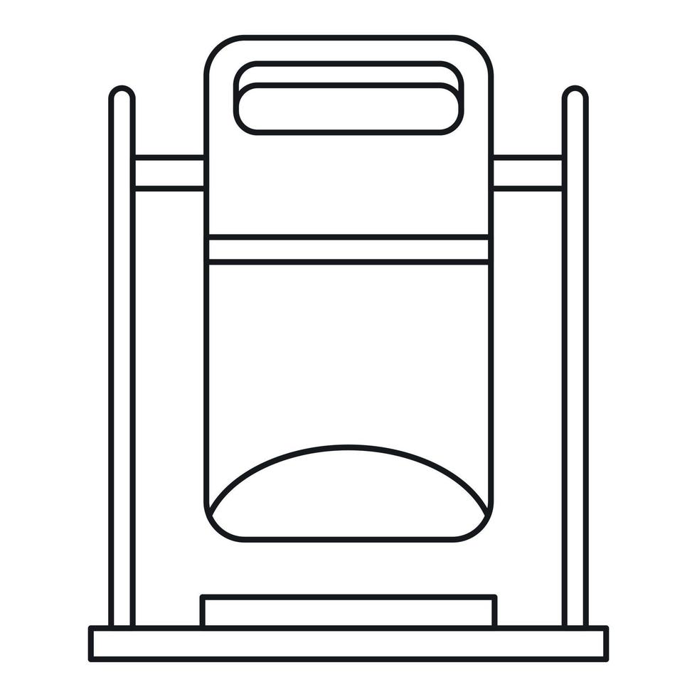 icono de papelera oscilante, estilo de esquema vector