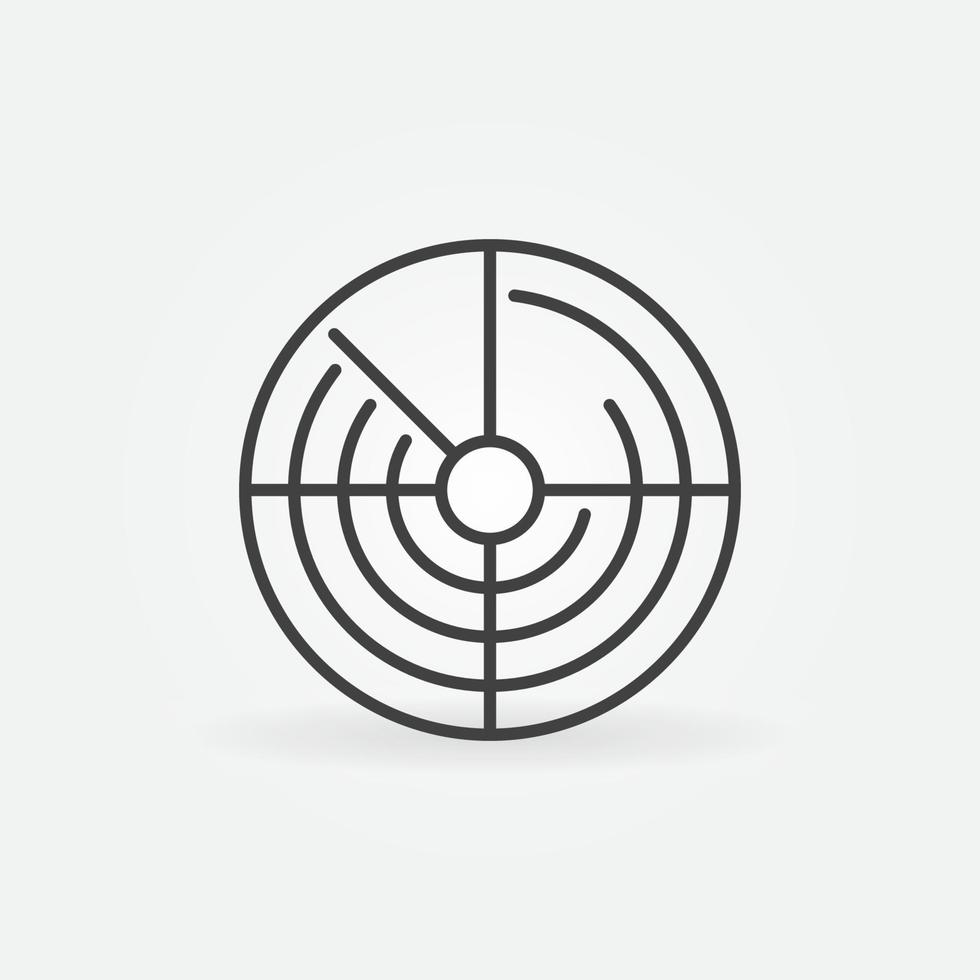 Radar simple vector concept round icon in outline style