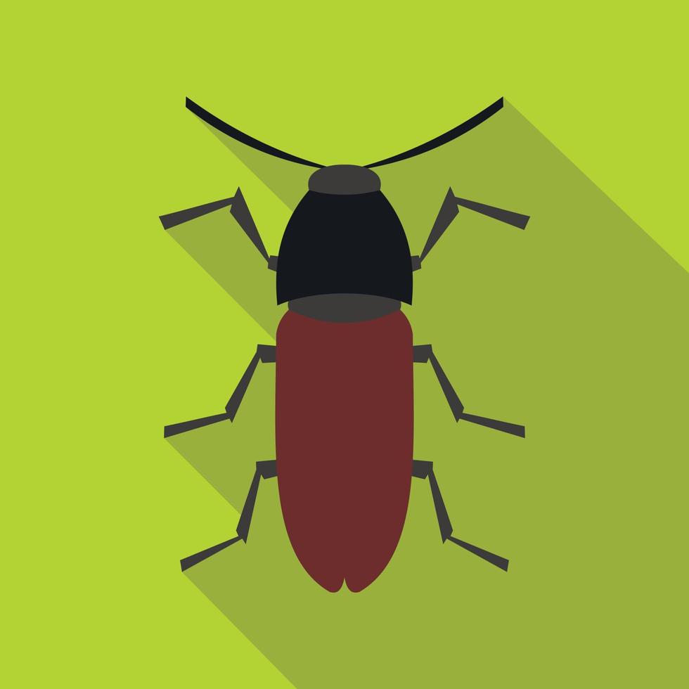 Brown bug icon, flat style vector