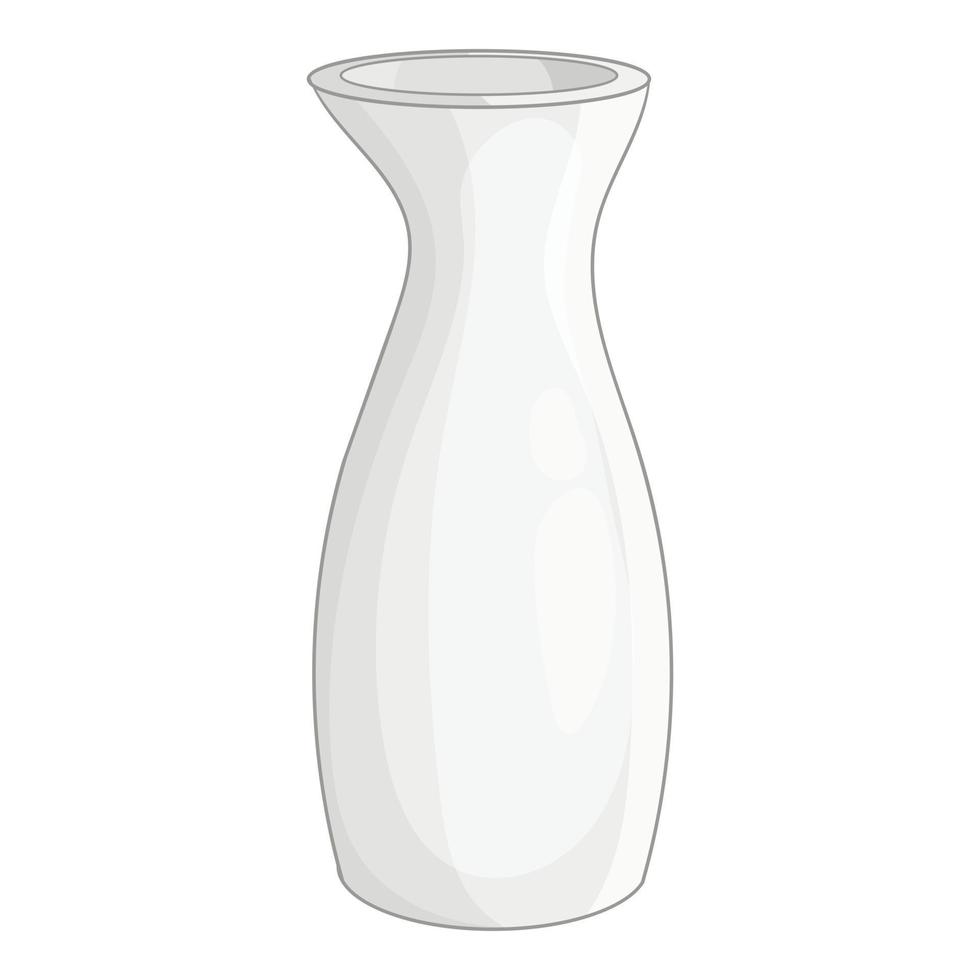 White vase icon, cartoon style vector