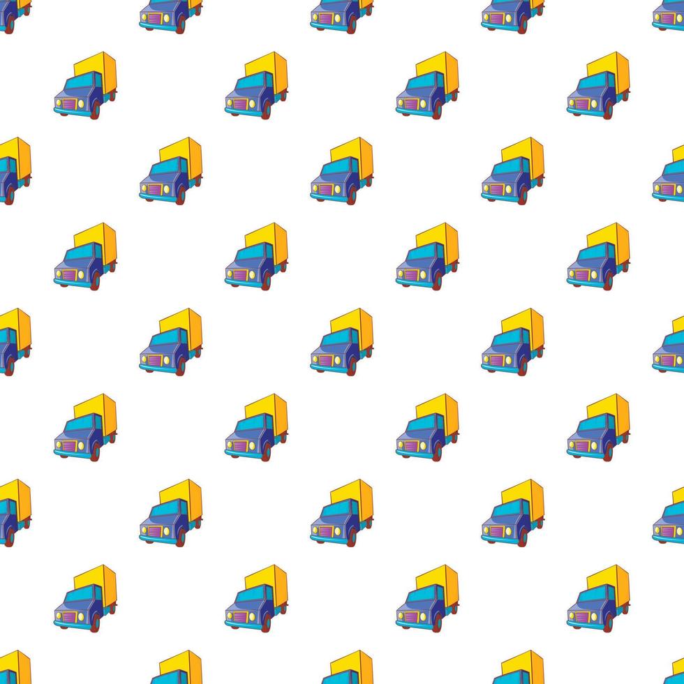 Truck pattern, cartoon style vector