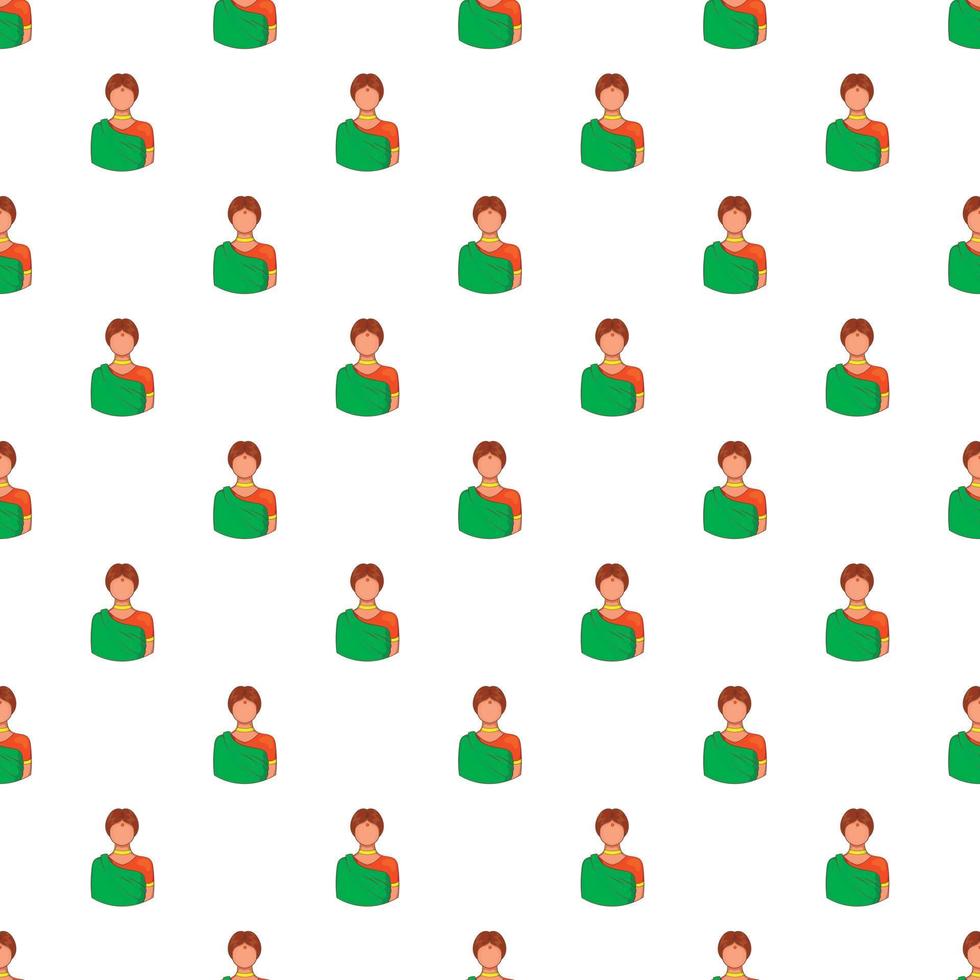 Indian female pattern, cartoon style vector