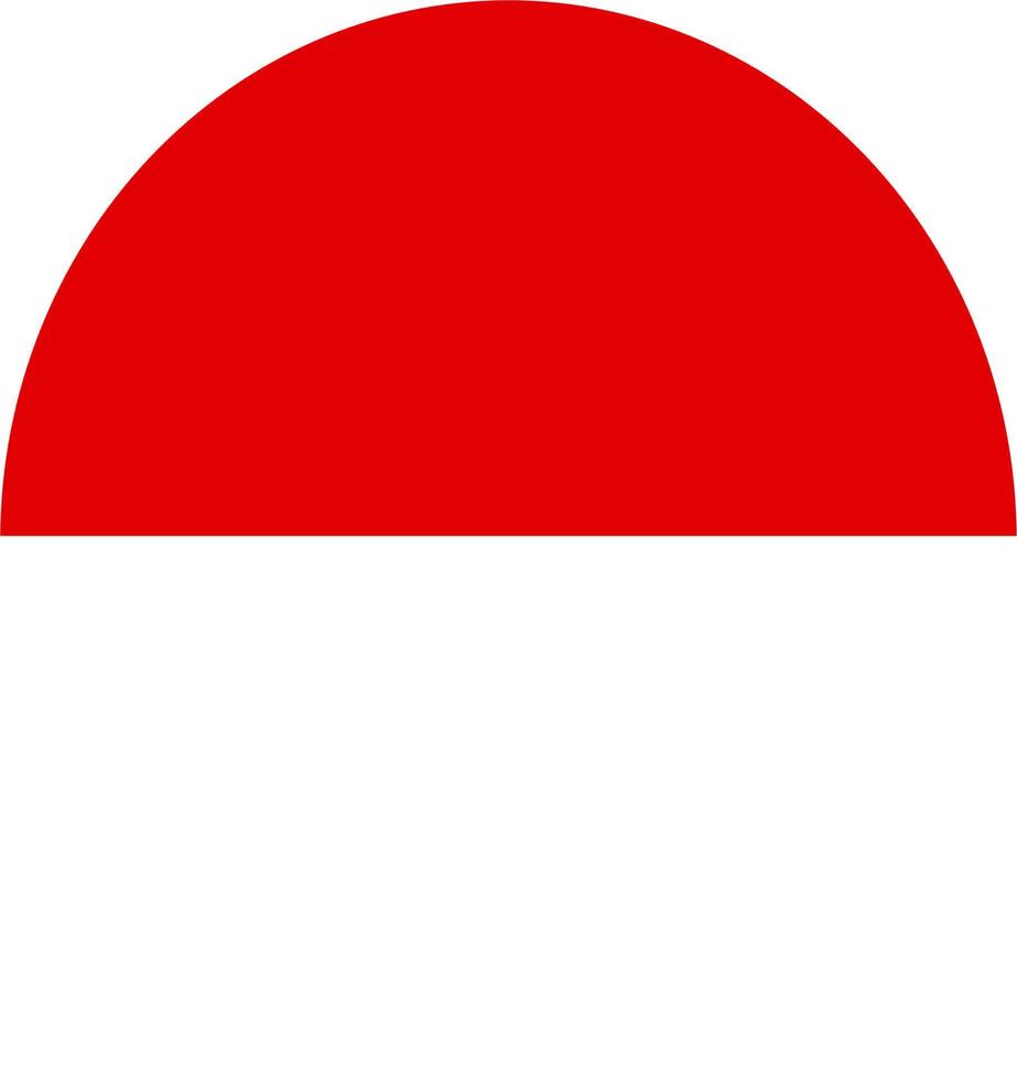Indonesian flag simple icon in round or circle shape vector