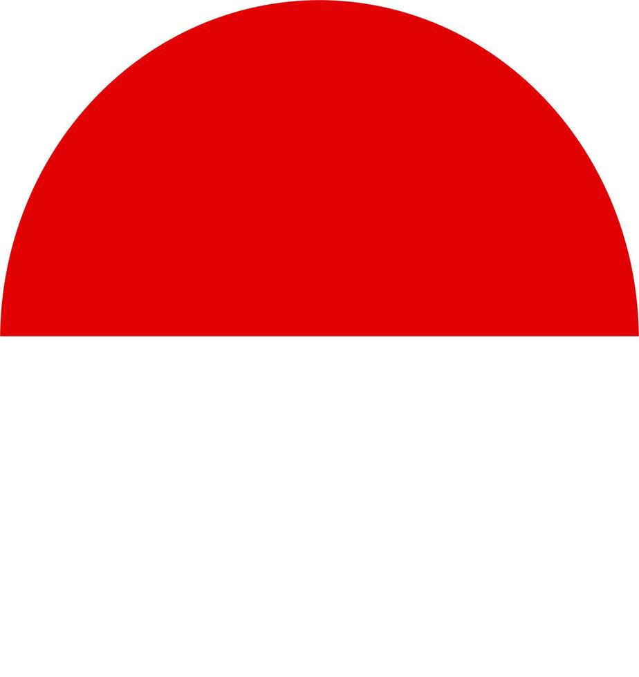 icono simple de bandera indonesia en forma redonda o circular vector