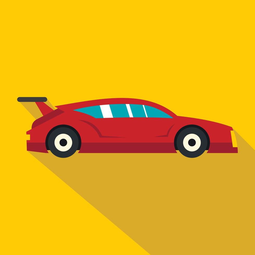 Red car icon, flat style vector
