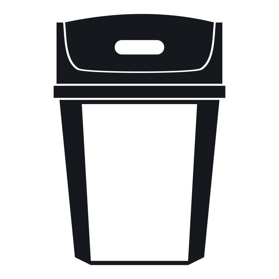 Big trashcan icon, simple style vector