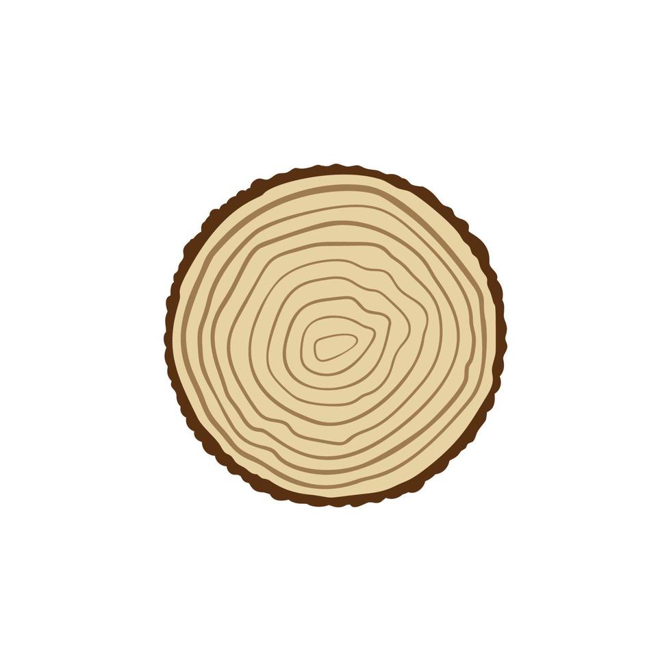 Saw Cut Trunk with Tree Rings vector concept colored icon