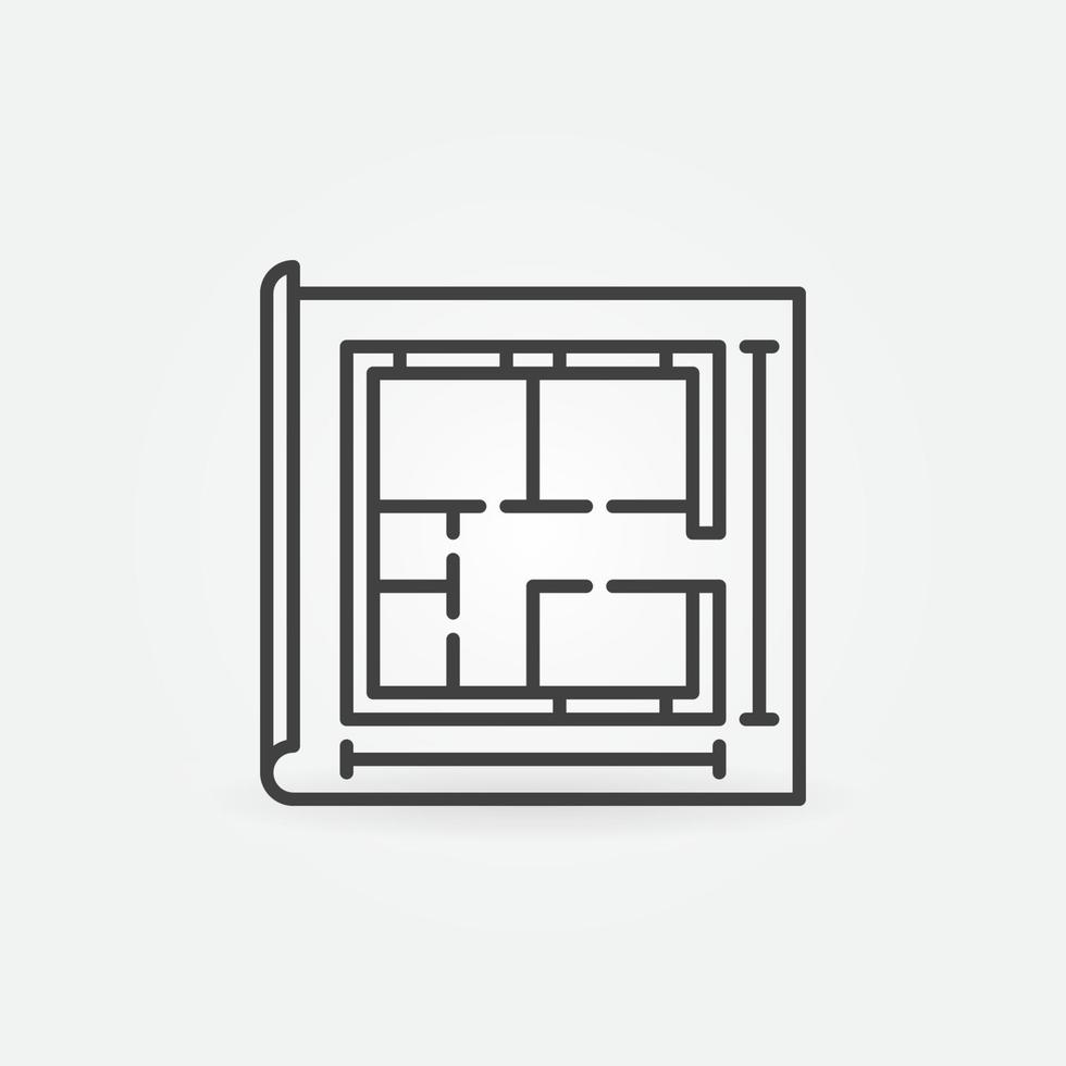 Paper with House Plan outline vector concept icon
