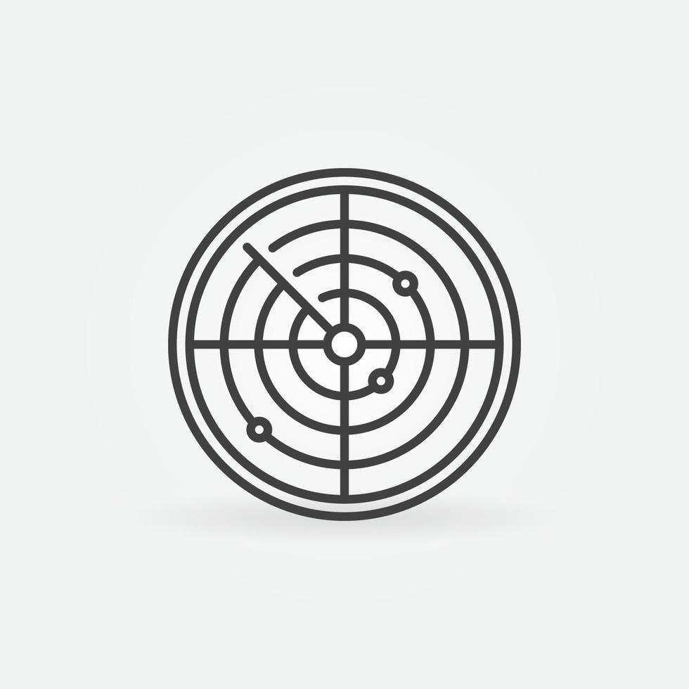 Radar Display outline vector concept round icon