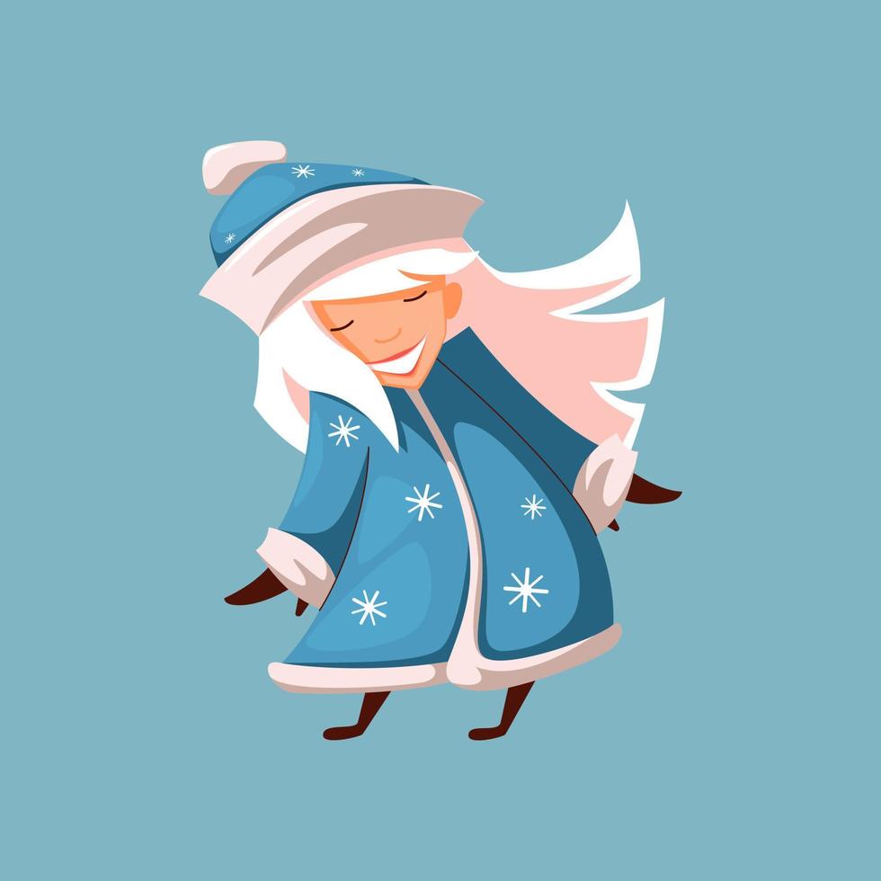 Cartoon Snow Maiden. A New Year's character. vector