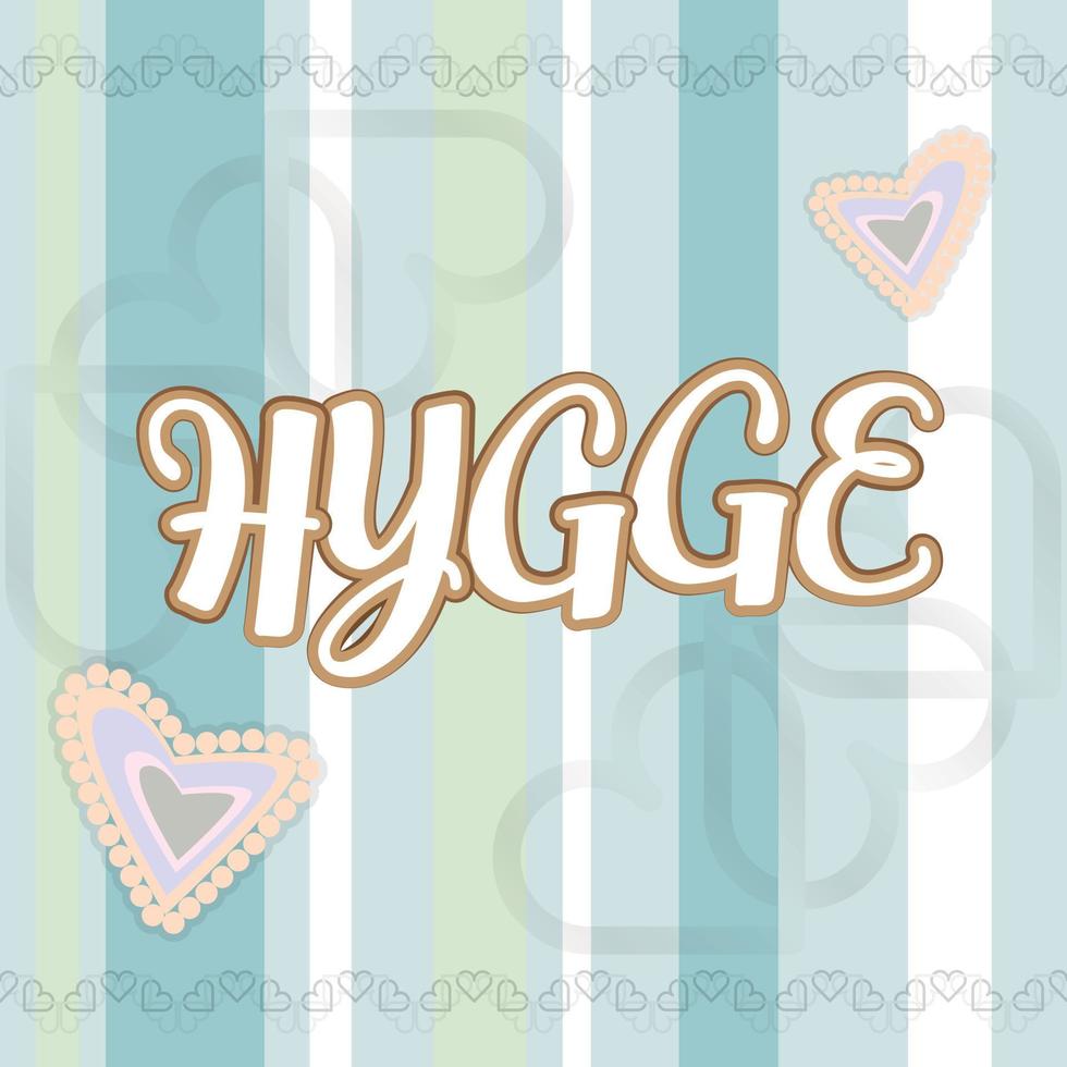 Time to Hygge card template vector