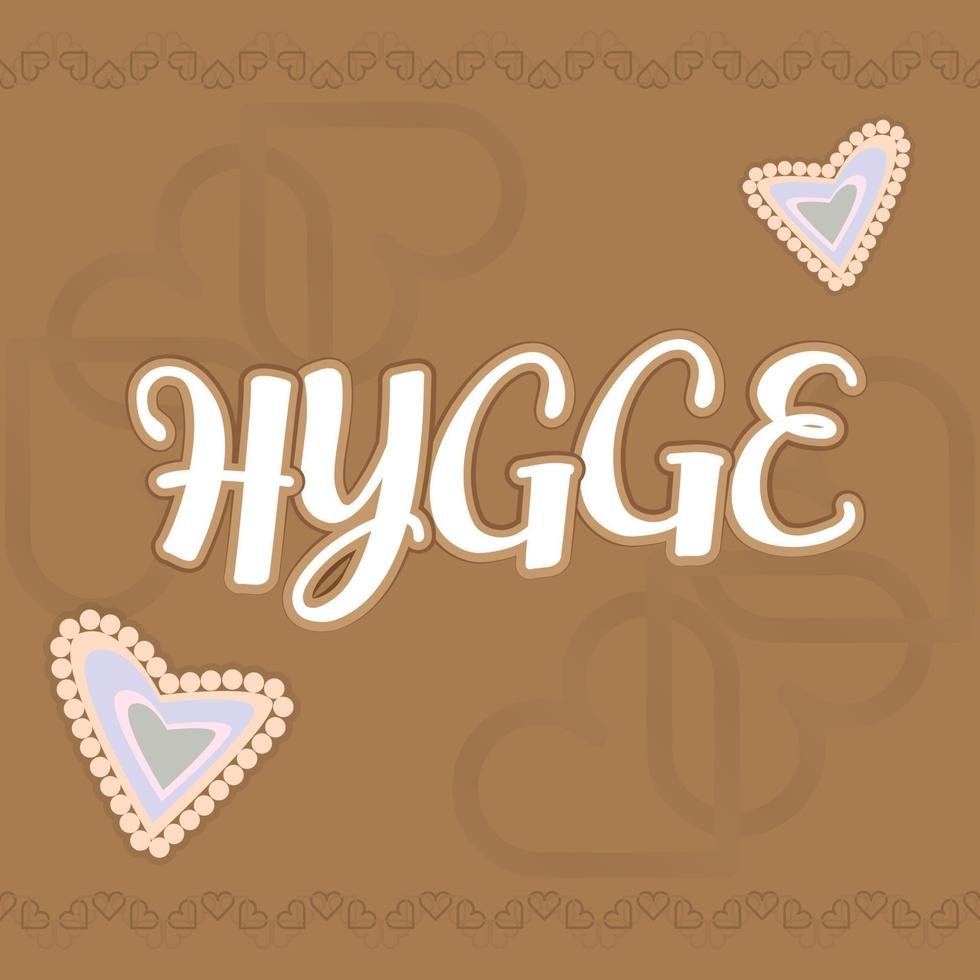 Time to Hygge card template vector