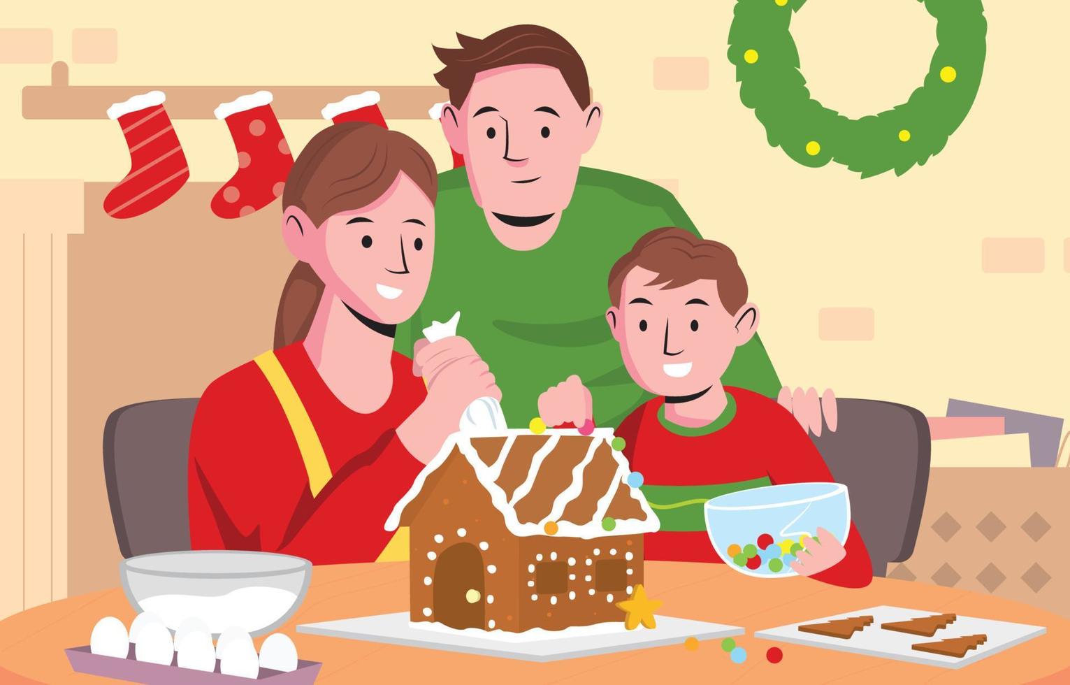 Decorating Ginger Bread House vector