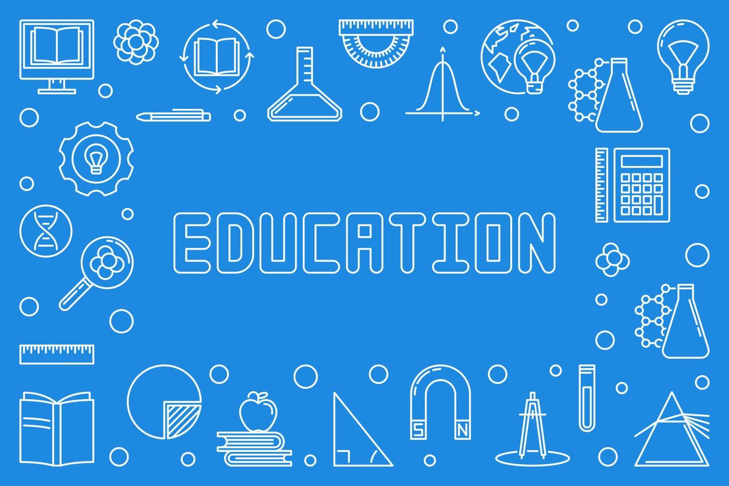 Education concept horizontal outline frame. Vector illustration