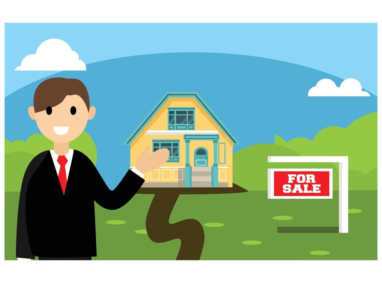 flat illustration of home marketing, vector illustration. Suitable for Diagrams, Infographics, And Other Graphic assets