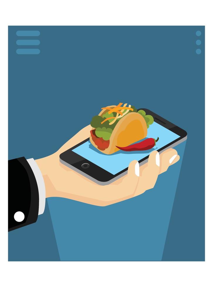 3D Isometric Flat Vector Concept of, Restaurant and Cafe Online Food Order App,