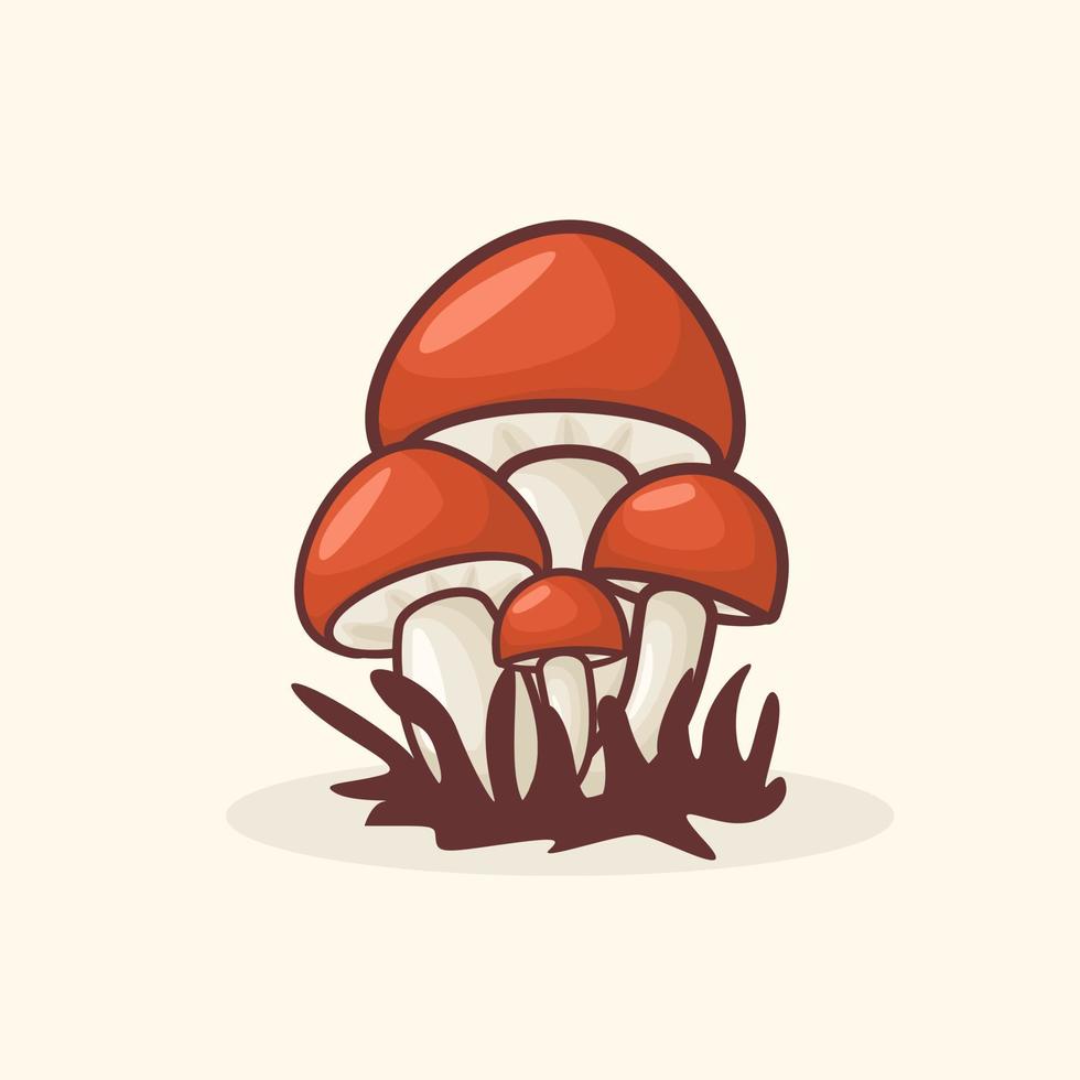 mushroom plant vector illustration cartoon cute design